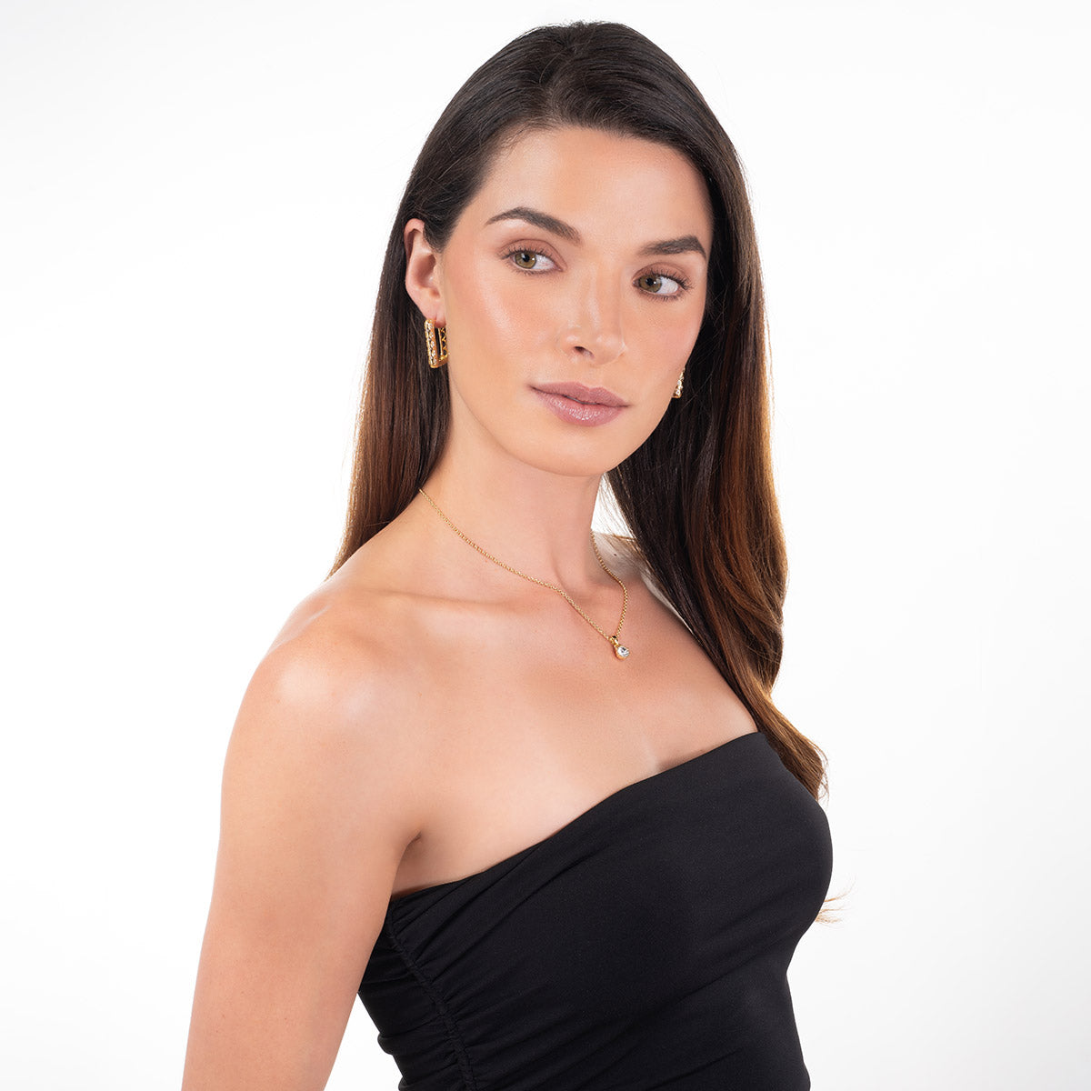 Aretes arracada rectangulares con Diamonice.