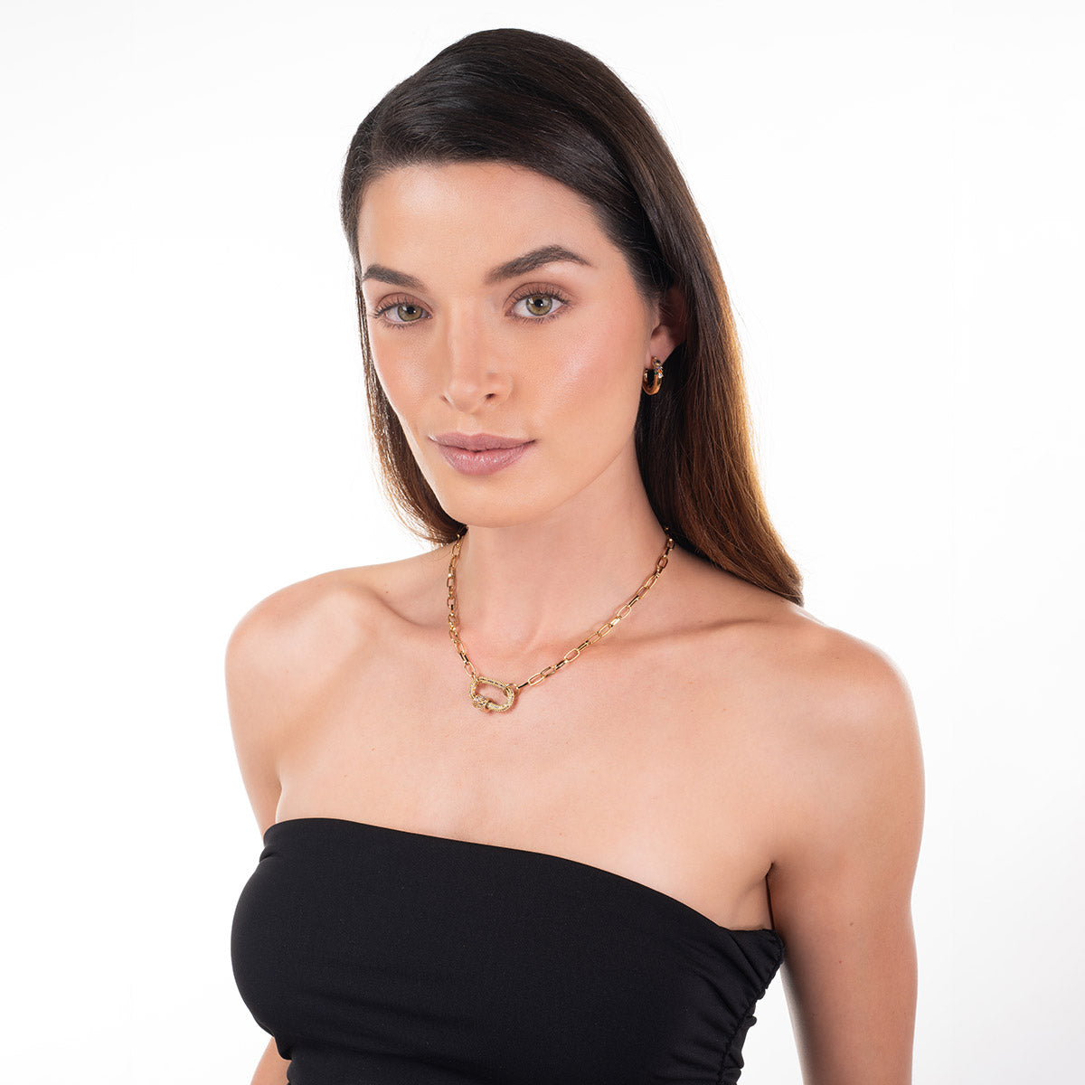 Collar gargantilla con broche de mosquetón de Diamonice multicolor