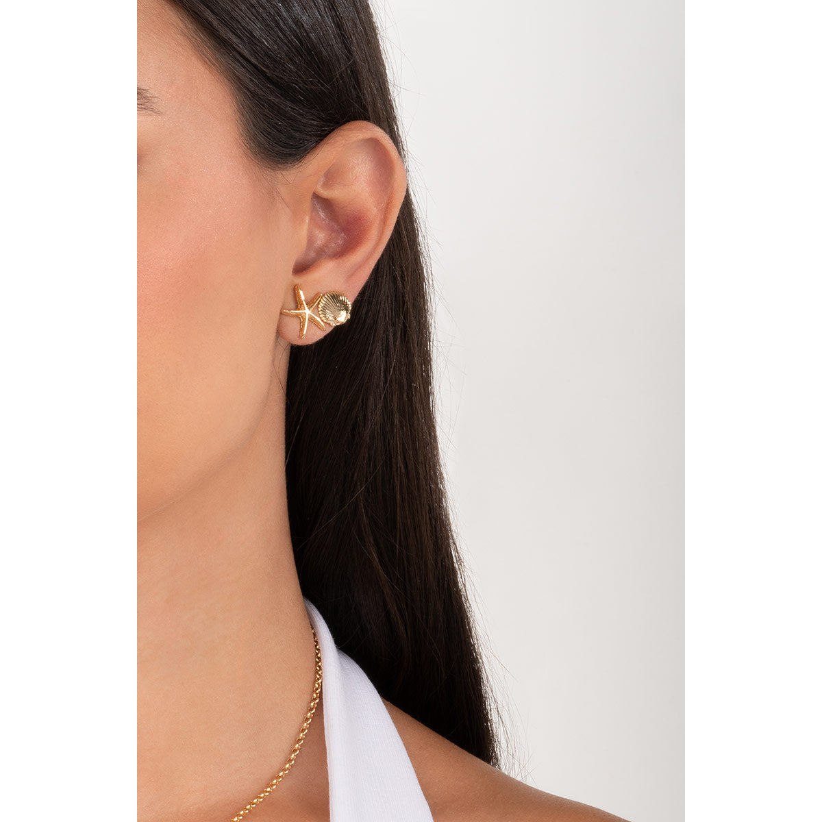 Earrings gold plated starfish design