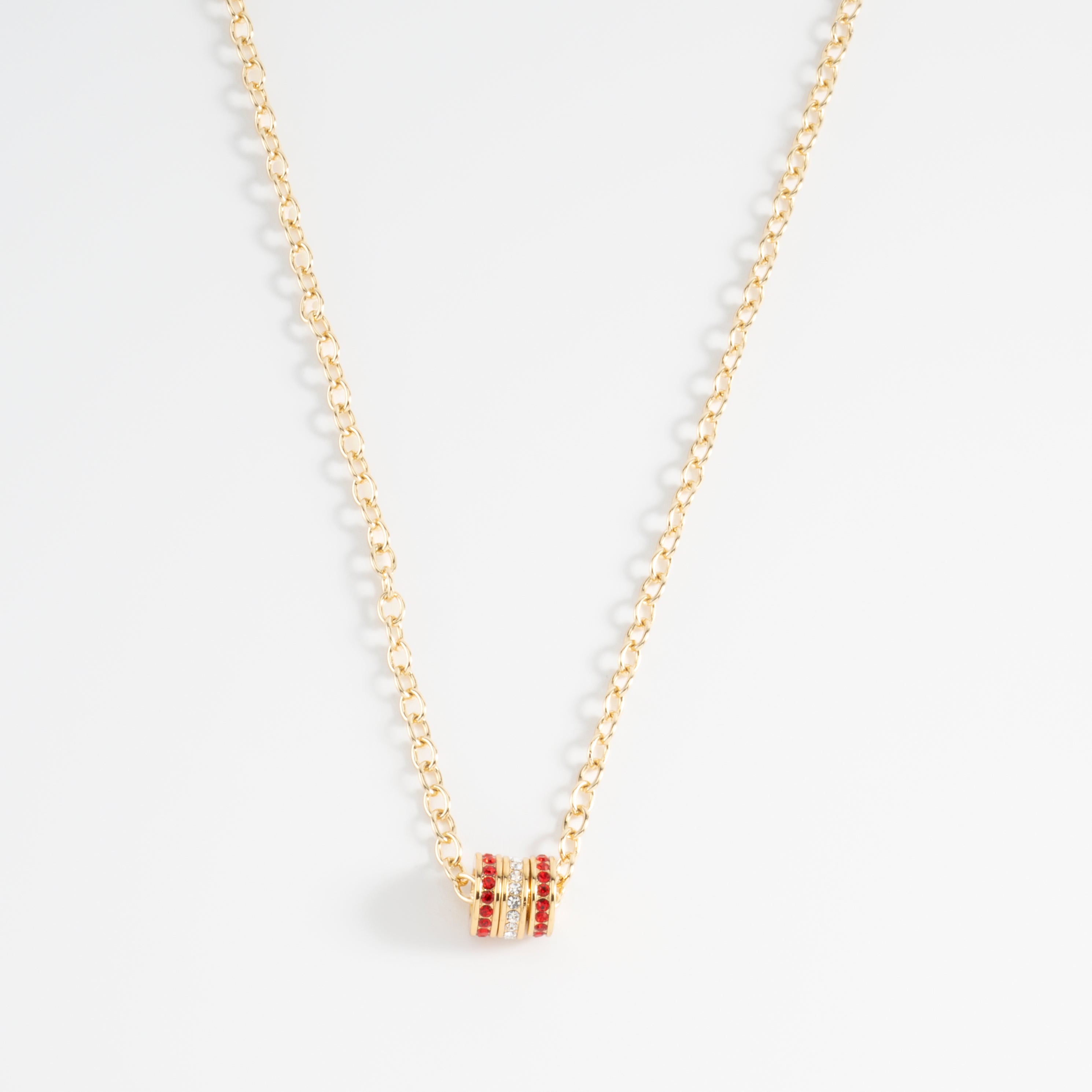 CANADA. Gold plated necklace with multicolor charms and 52 cm chain