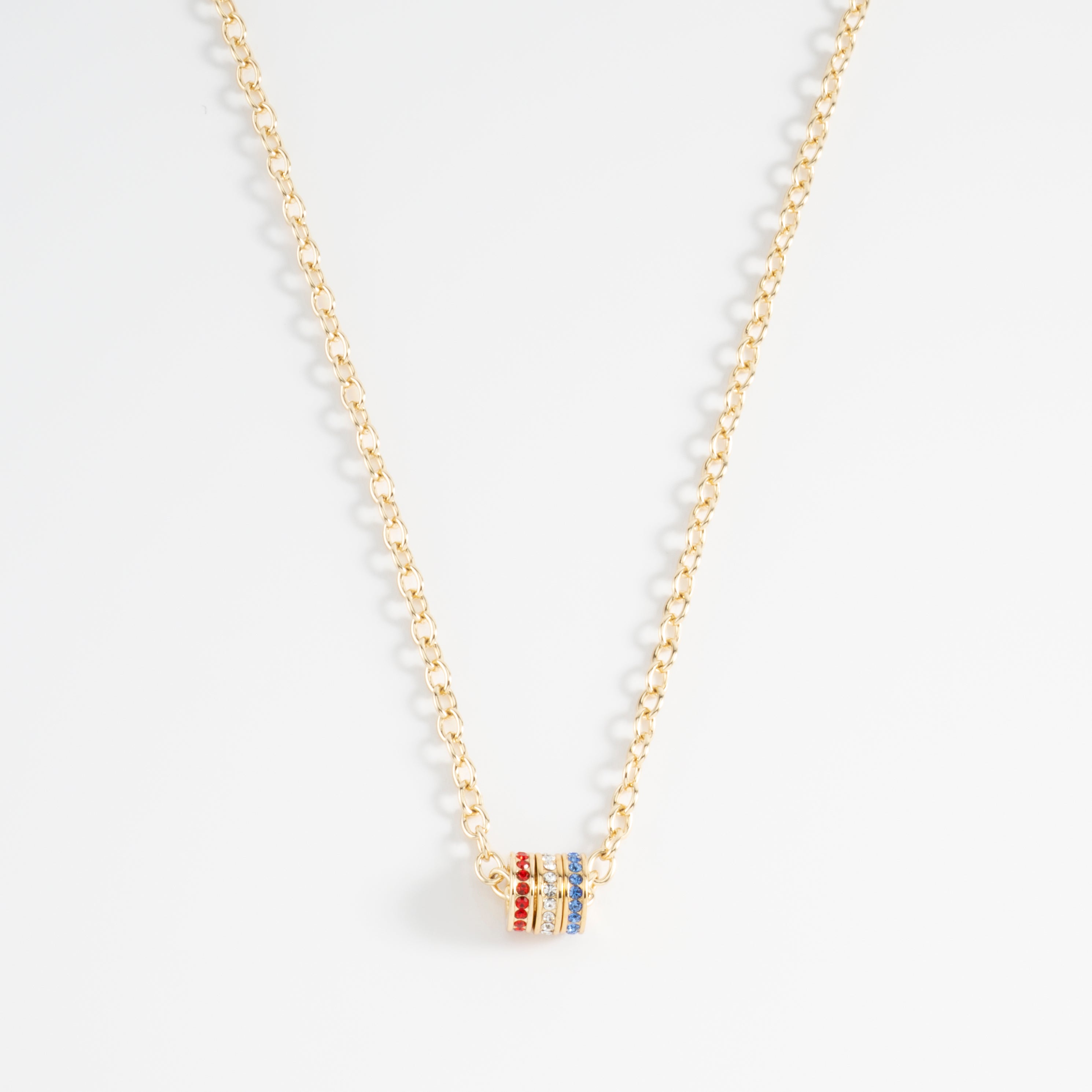HOLANDA. Gold plated necklace with multicolor charms and 52 cm chain