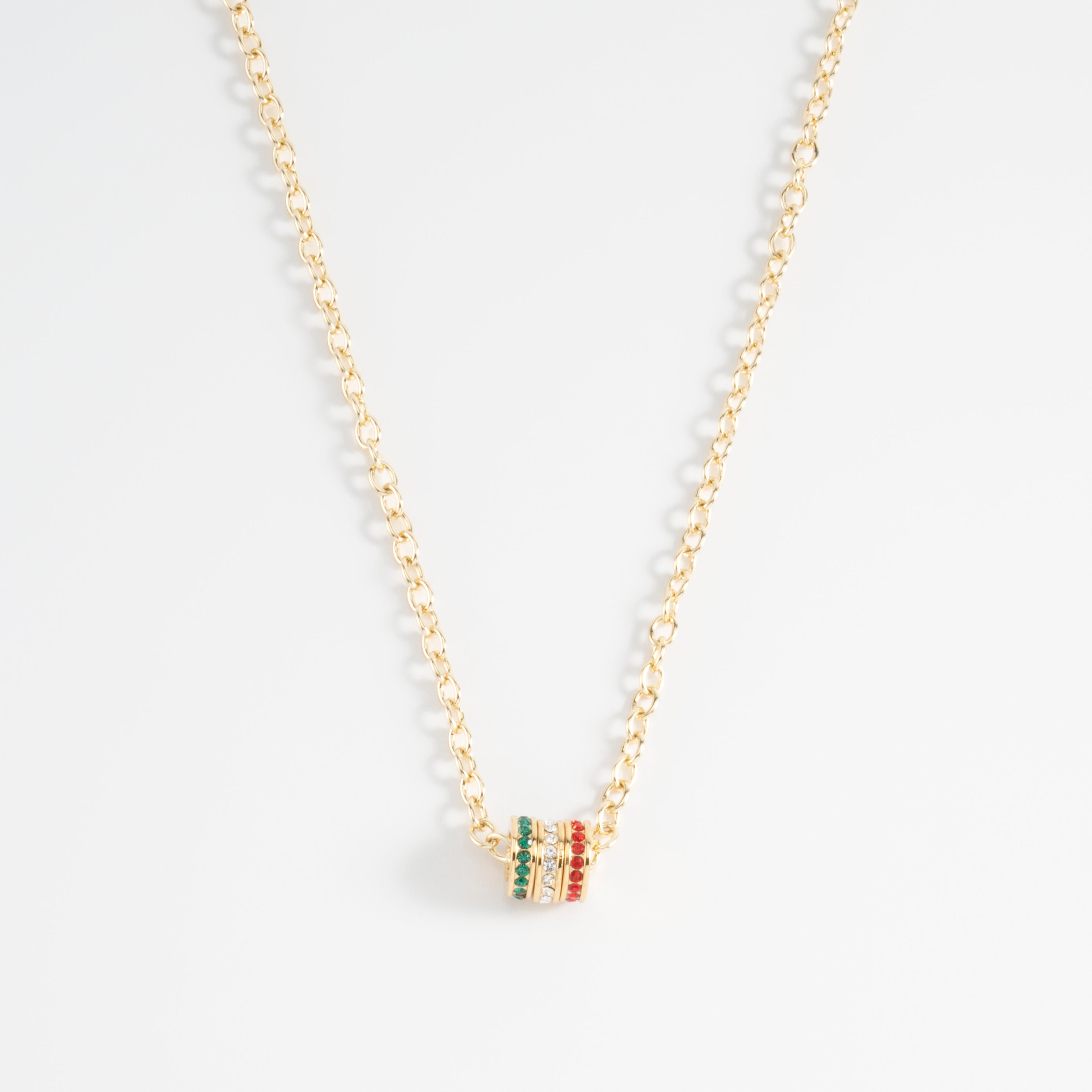 MEXICO. Gold plated necklace with multicolor charms and 52 cm chain